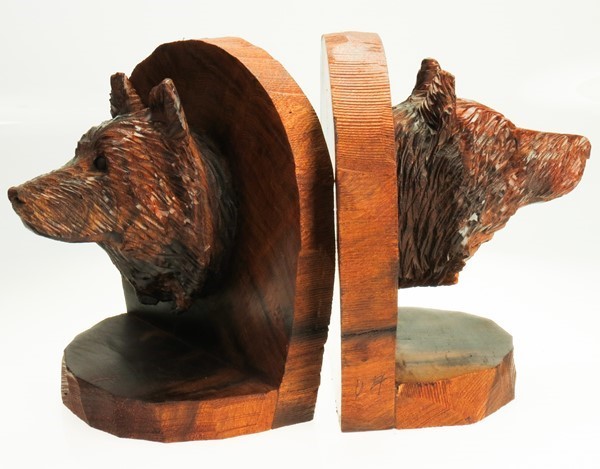 Wolf Head Bookends EV-4431